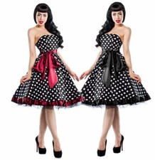 50er Jahre Pin Up Rockabilly Kleid Retro Tanzkleid Bandeau dots