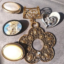 Alte Broschen +Schalklammer Modeschmuck Schalklemme Anstecker