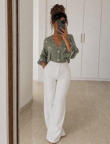 Zara damen bluse khaki - zara, xs