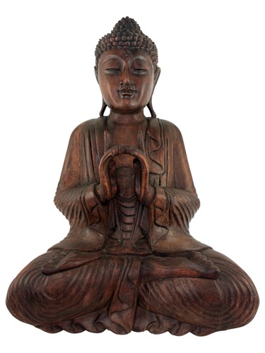 60cm holzbuddha buddha braun - 60cm,