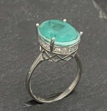 Ring Paraiba Turmalin & Zirkonia   925er Silber   Gr. 55