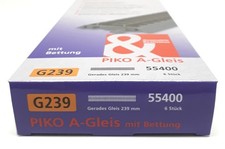 6er Packung PIKO 55400 H0 A-Gleis Gerade G239, mit Bettung 6 St.