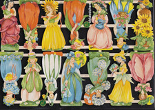 # GLANZBILDER # EF 7412 , 14 Blumen & sehr schöne Elfen #