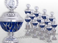 Pokalserie Blue  Starlight Pokale mit Gravur Emblem günstig kaufen blau - silber