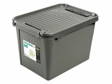 Aufbewahrungsbox Recycled  Deckel  60L Grau Allzweck Rollenbox Spielzeugkiste