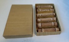 Messerbänke Porzellan Vintage 6-Stück Holzstamm Art-Decor 1950-60 Jahre 