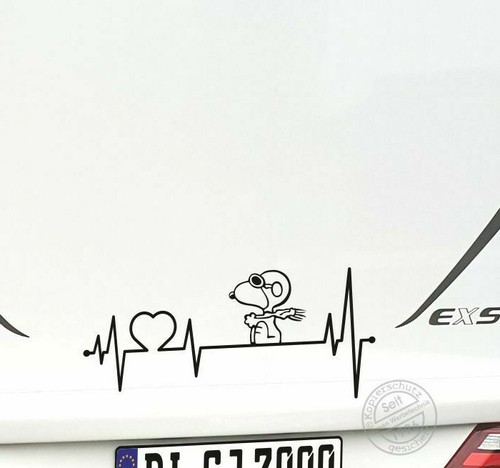 Snoopy aufkleber herzschlag - snoopy,