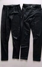 WOMEN 2x LEGGINGS Gr.S 36 Materialmix Wolle+glatte Oberfläche warm schwarz 