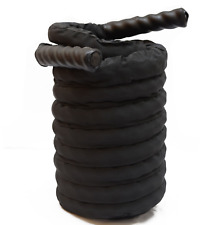 PREMIUM SCHWARZES KAMPFSEIL KRAFTSEIL MIT SCHUTZHÜLSENABDECKUNG - 6 GRÖSSEN 