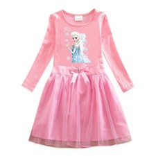Kinder Mädchen Cosplay Kleid Langarm Cartoon Prinzessin Anna Elsa Kleid DE