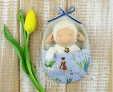 Waldorfpuppe Miniatur Schäfchen Schaf Lamm Bio Puppe Waldorf Art Deko
