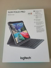 Logitech Slim Folio Pro Tablet-Tastatur mit BookCover für iPad Pro 11 Zoll (1...