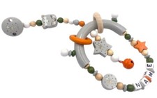 Kinderwagenkette mit Namen Reh Mobile  Motorik Babygeschenk Junge