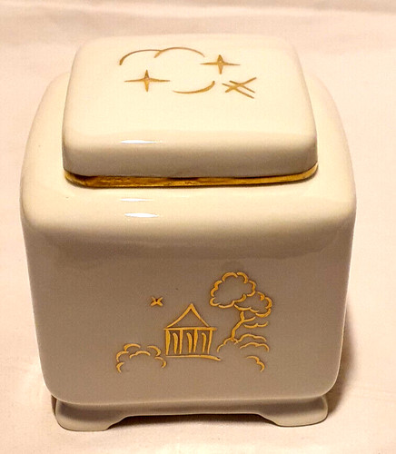 Art deco porcelain lidded jar - porcelain,