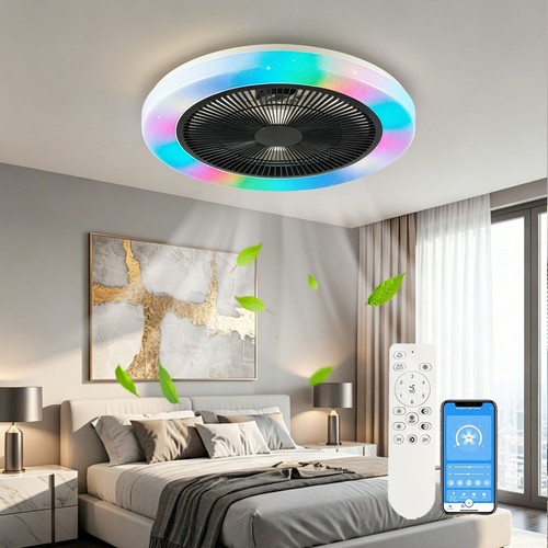 Rgb deckenventilator mit licht - mit,