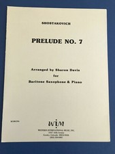 Prelude No. 7, Shostakovich, arr. Sharon Davis, for Baritone Sax & Piano