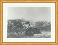 Indianische Bisonjagd zu Pferd