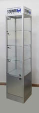 Glasvitrine Silber/Grau 40 x