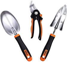TACKLIFE Gartenwerkzeug Sets, Gartengeräte mit 3 klassische Edelstahlteile