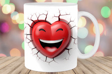 Kaffeetasse 3D Herz Smiley