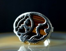 Ring Silber 925 Maren Gilzer BÄR Tigerauge 20 mm - Exklusiver Hingucker silver