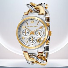 Damenuhr 38 mm Michael Kors MK3199 Edelstahl-Armbanduhr Two-Tone Uhr wasserdicht