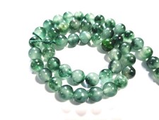 Jade Kugeln Perlen grün weiß transparent 8mm rund Edelstein Schmuck basteln #2