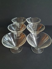 6er Set Art Deco Glas konisch Sonntag Dessert Eisschalen Schalen 