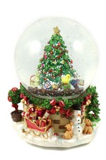 Schneekugel/Spieluhr zum Aufziehen mit Schneeantrieb verziert Ø120mm H:17,5cm