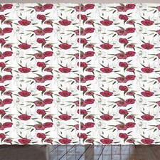 Blumen Rustikale Gardine Botanik Themed rosa Mohnblume