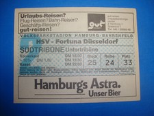 74/75 Ticket HSV Hamburger SV Fortuna Düsseldorf Eintrittskarte Sammler Bundesli