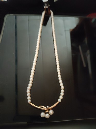 Perlenkette collier gold 333 - ,