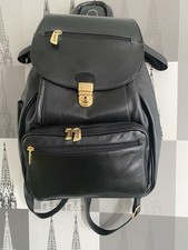 Vera PELLE Leder Rucksack  - Echt Leder - Schwarz - Unbenutzt! TOP!