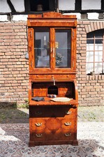 SEKRETÄR SCHREIBTISCH SCHRANK MASSIVHOLZ INTARSIEN EINES SCHLOSSES IN BDX.