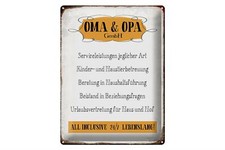 Blechschild Spruch 30x40cm Oma