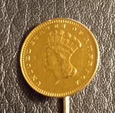 1886 1 Gold Dollar Indian Head An Gold  Nadel  ( Indischem Prinzessinnenkopf) 