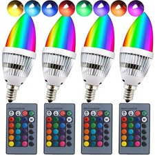 E14 RGB LED Birne 3W 16-Farbwechsel Glühbirne Lampe mit Fernbedienung Dimmbar DE