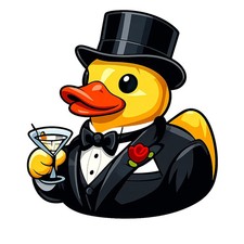 3x Sticker Rubber Duck Tuxedo