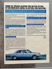 Mercedes W123 Diesel Limousine Original Vintage Werbung 1980 Reklame advert