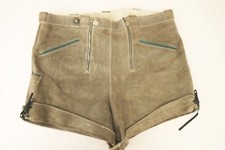 Kurze Pfadfinder Lederhose Doppelzipp grau 60er Vintage kaum speckig Gr.50