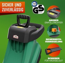 GARDEBRUK Messerhäcksler 3100 W max 45 mm Aststärke Elektrisch 2x 50L Fangbeutel