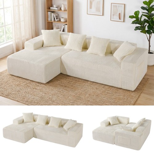 Corduroy ecksofa sofa - ecksofa,
