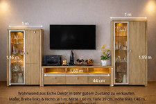 Wohnwand eiche mit - wohnwand, led