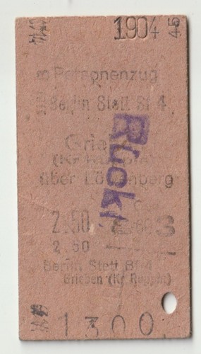 Alte fahrkarte grieben - fahrkarte,