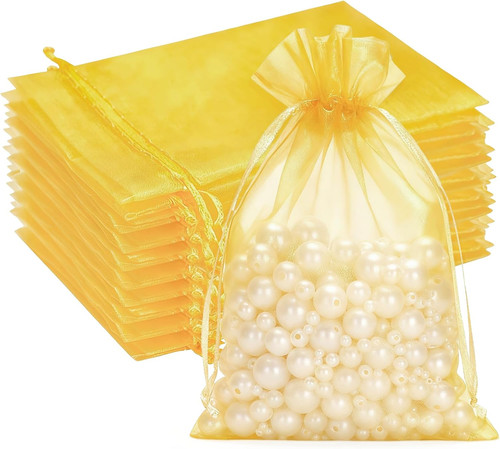 Gold organzasäckchen groß - gold,