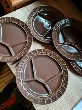 3 x ART *Sarreguemines France* ART  Fondue,-Raclette,-Portionsteller 24,5 cm