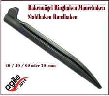 Stahlwandhaken  40 - 70 mm  Einschlaghaken Rechteck Mauerhaken Neu 