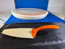 Art Deco, Kuchenplatte ca 4 cm hoch, Keramik,, 1930 und passenden Tortenheber