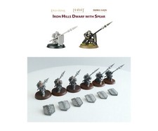 Zwerge - Iron Hills Dwarf with Spear I - montiert - teilbemalt - Resin - GW