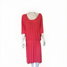 Kleid  bpc  Damen 52/54 Tunika Shirt  3/4 Ärmel Korallenrot Lang Freizeit